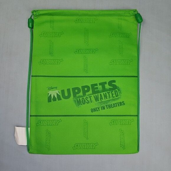 MUPPETS Most Wanted Drawstring Lunch Back Pack Tote Bag Disney 2014 Subway - Picture 2 of 3